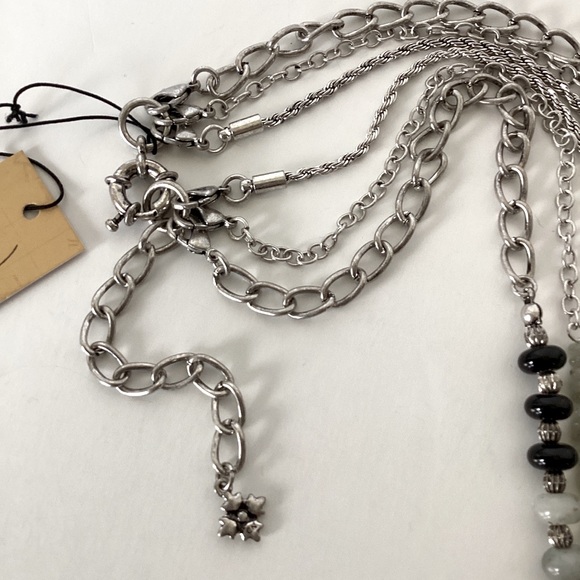 Patricia Nash Silver Tone 3 Piece Tiger's Eye Green And Black Modular Necklace - Picture 11 of 12